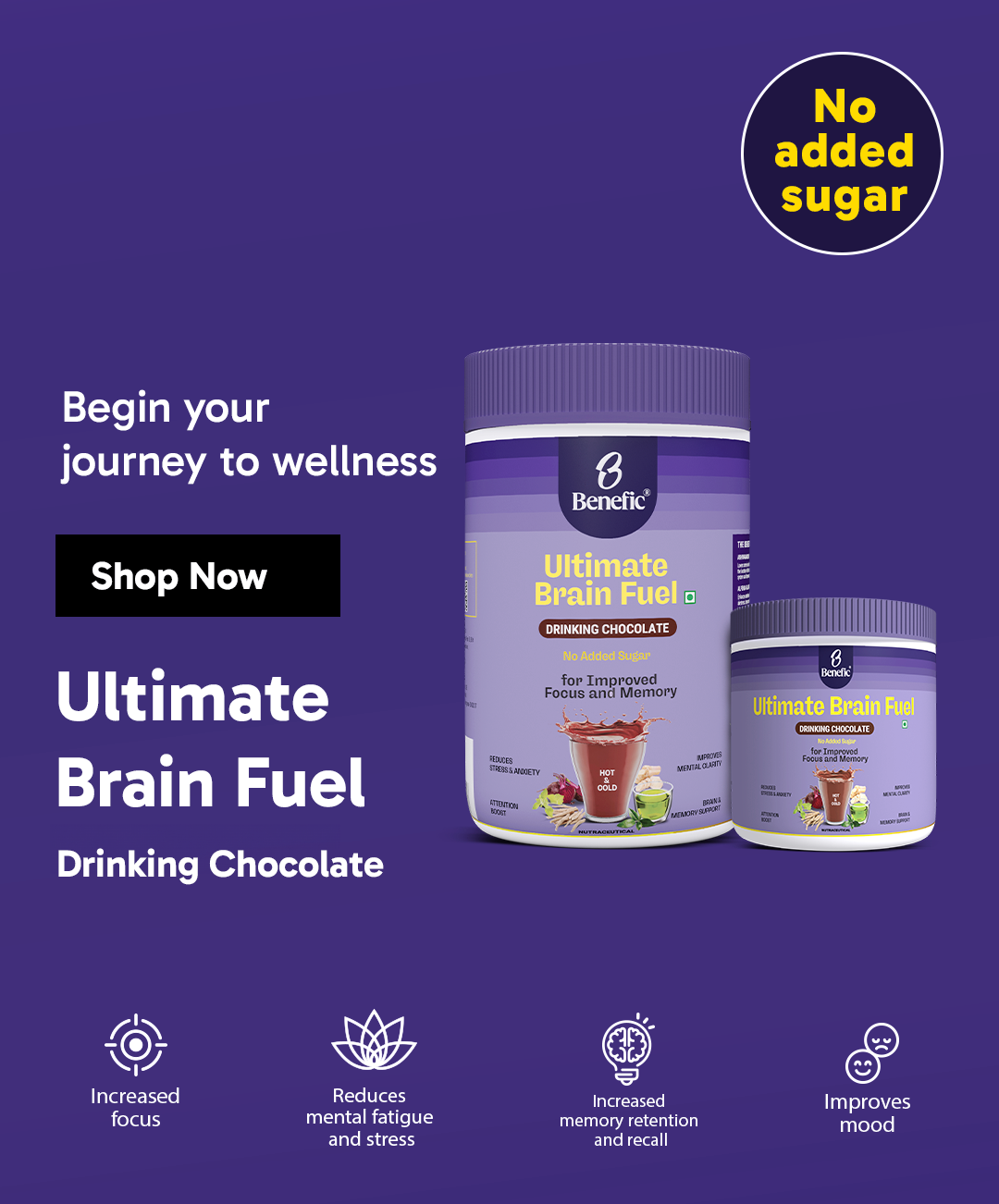 Loop Brain Fuel Brain Fuel Drinking Chocolate | Focus Memory Supplements | Benefic