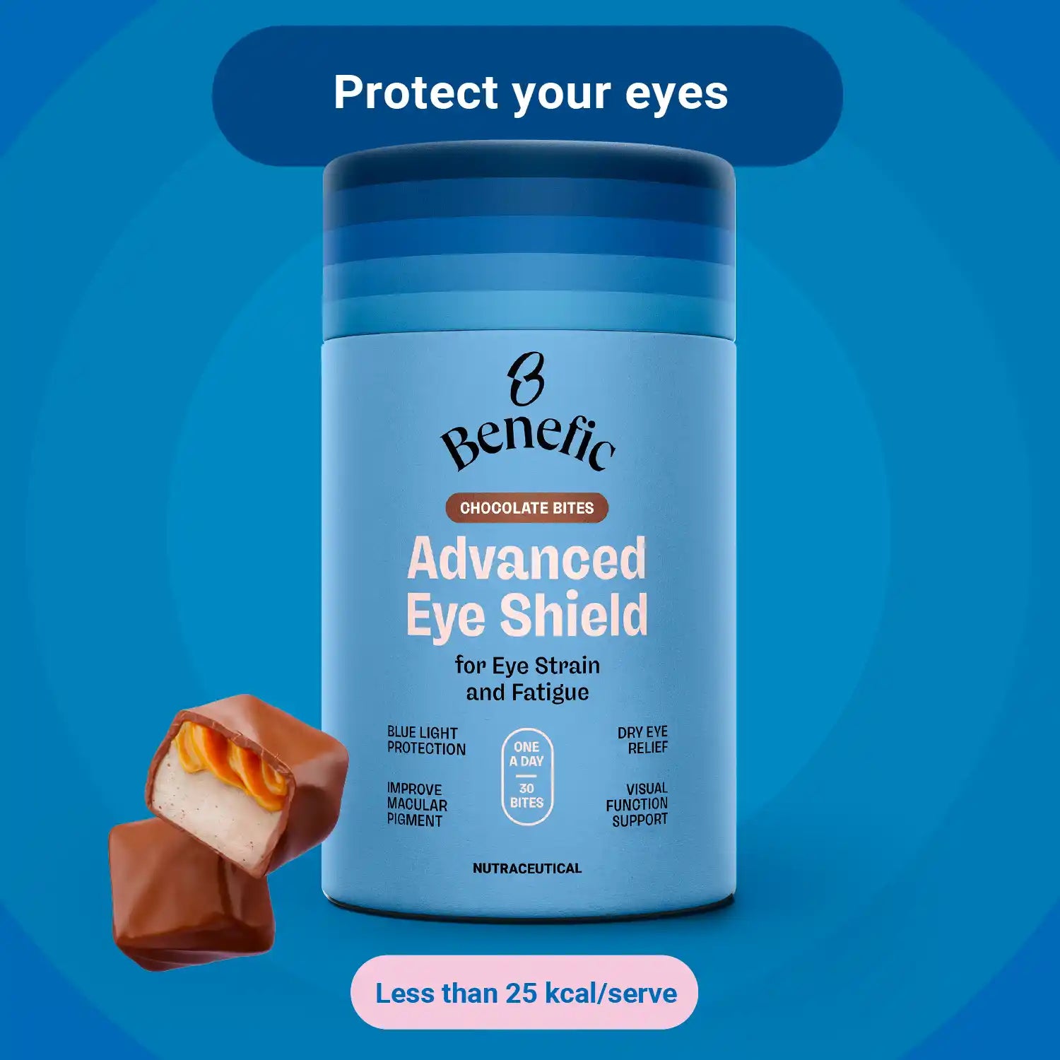 Eye Ahield Advanced Eye Shield Chocolate Bites | For Dry Eyes, Eye Strain and Blue ...
