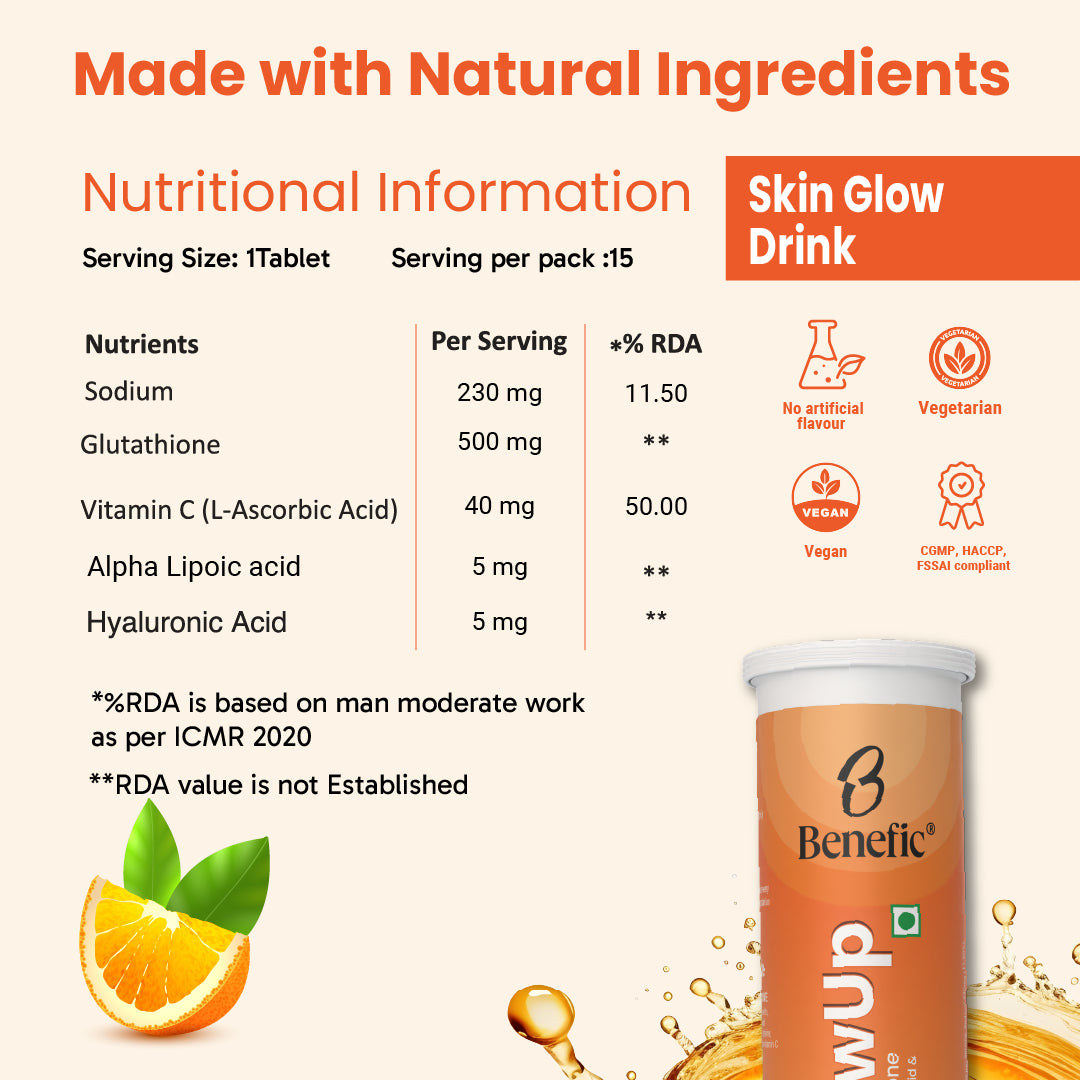 Skin GlowUp Japanese Glutathione Effervescent Tablets