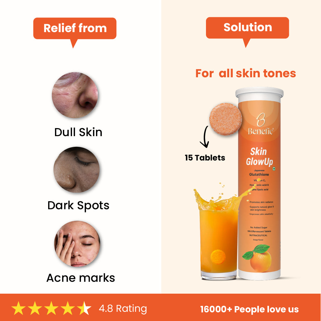 Skin GlowUp Japanese Glutathione Effervescent Tablets